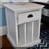 F45. Pair of Nova white painted one-drawer nighstands. 24”h x 18”w x 18”d 
